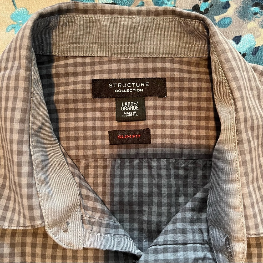 Structure Collection Mens large checkered button down - Picture 3 of 6